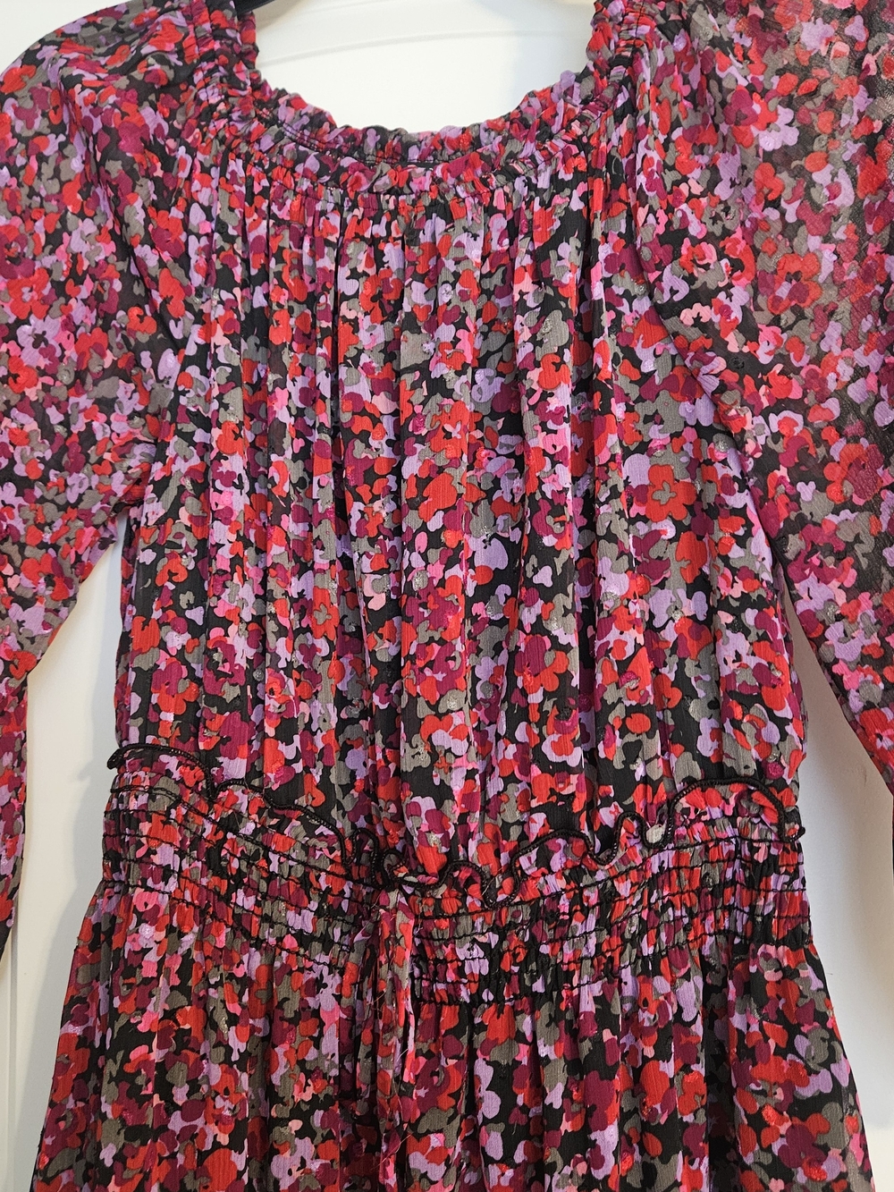 Avon Floral Mini Dress in Red, Pink, Purple
